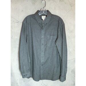 L.L. Bean Mens Traditional Fit Button-Up Shirt Green Houndstooth Size L-REG 100%